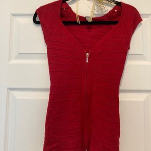 Charlotte Russe Cranberry Short Sleeve sweater